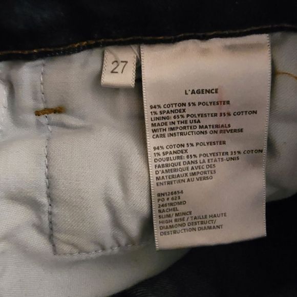 L'Agence 'Rachel High-Rise Diamond Destruct' Slim Jeans - Picture 11 of 13